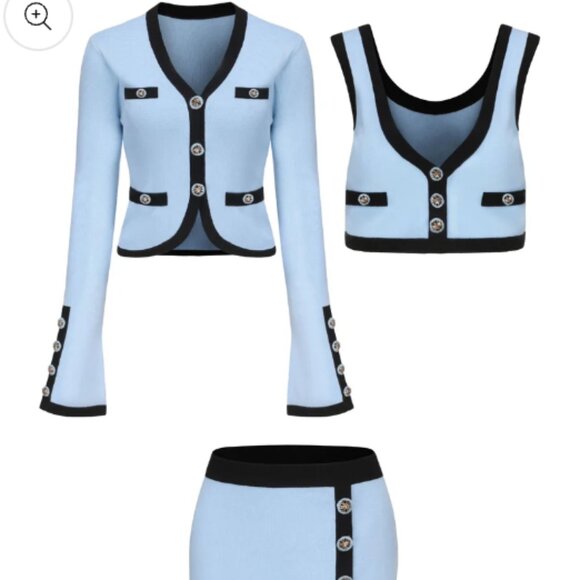 Nana Jacqueline Matilda Knit Set (Blue) - Picture 1 of 5